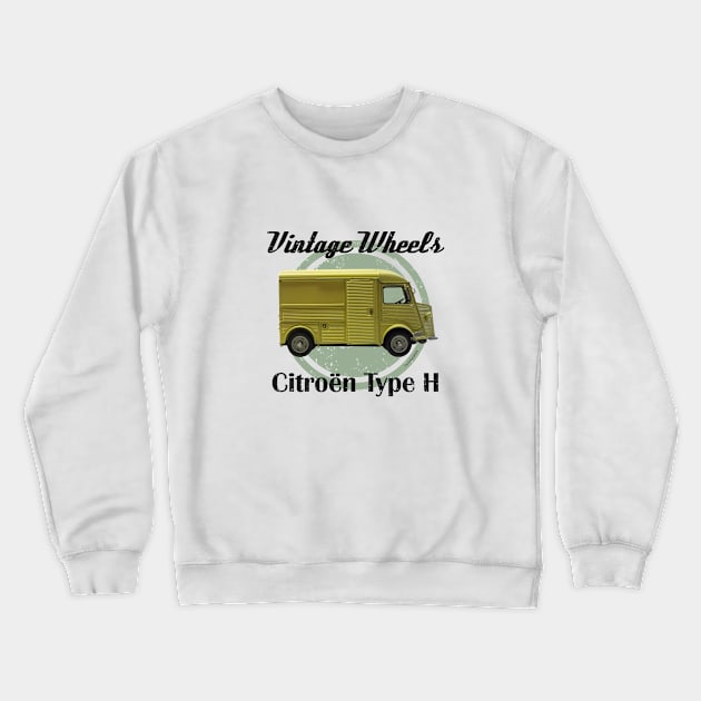 Vintage Wheels - Citroën Type H Crewneck Sweatshirt by DaJellah